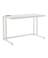 Furniture of America Sanford Steel Base Two-Tone Writing Desk with Usb Ports and Outlets