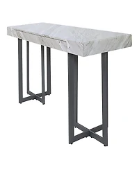 Furniture of America Martine 47 Faux Marble Top 1-Drawer Sofa Table