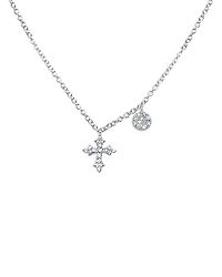 Meira T Diamond Cross & Disc Cluster Pendant Necklace