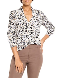 Nic+Zoe Femme Cheetah Shawl Collar Sweater