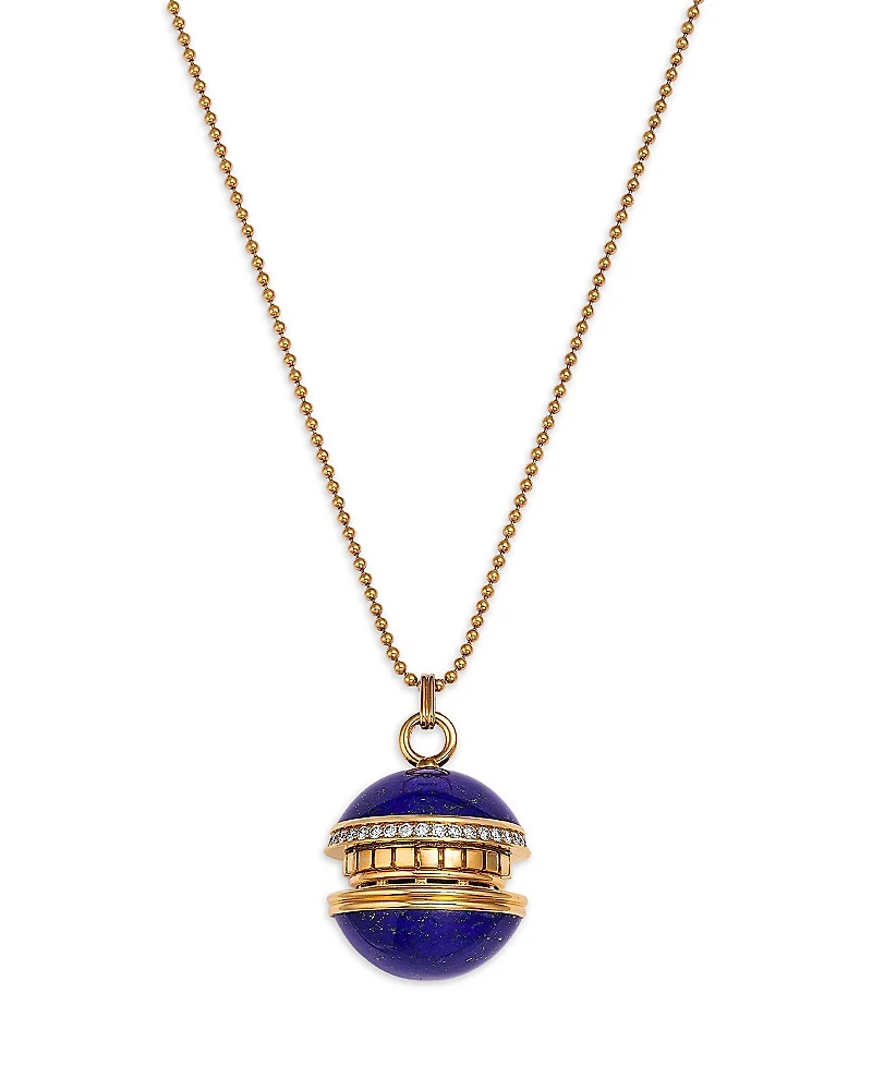 Roberto Coin Lapis Lazuli & Diamond Bead Pendant Necklace