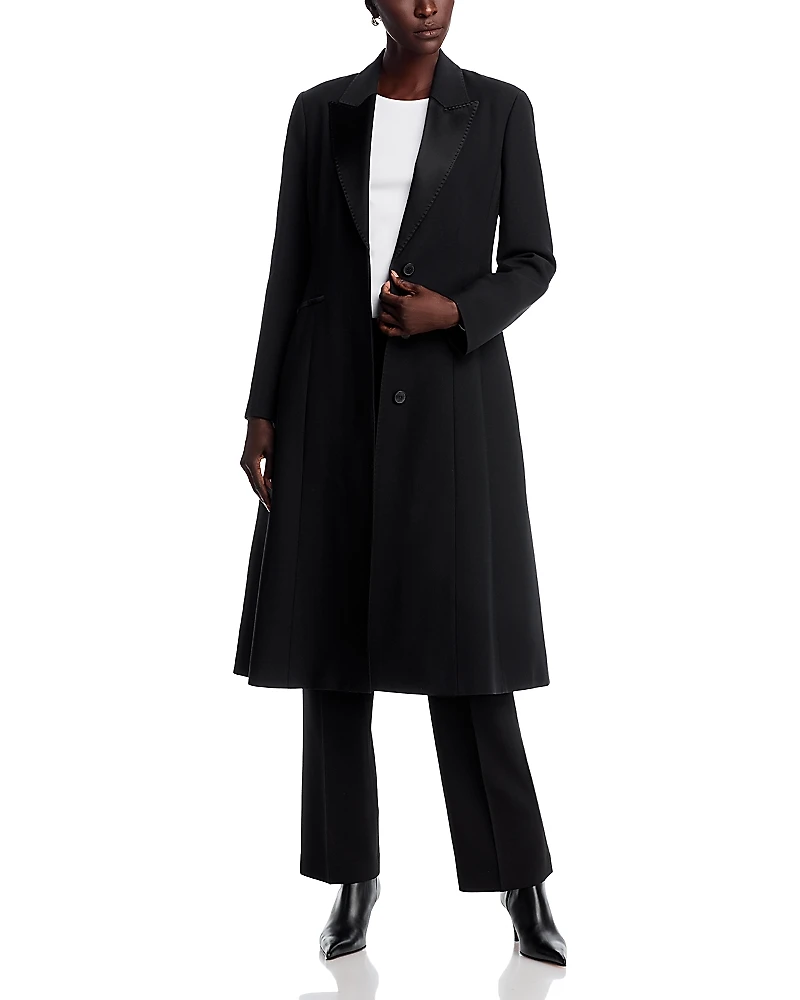 Lafayette 148 New York Fit & Flare Tuxedo Coat