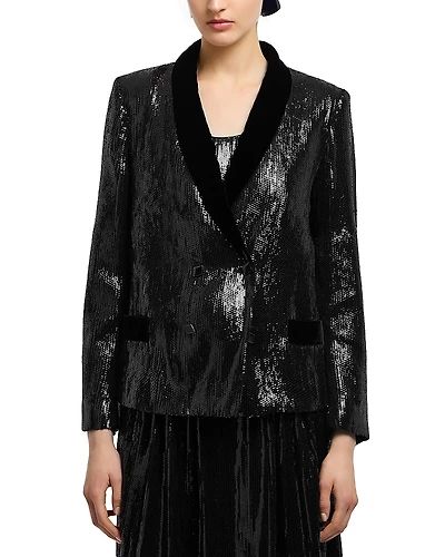 Emporio Armani Sequined Double Breasted Blazer