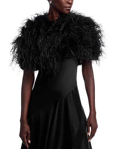 Adrienne Landau Ostrich Feather Capelet
