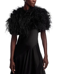 Adrienne Landau Ostrich Feather Capelet