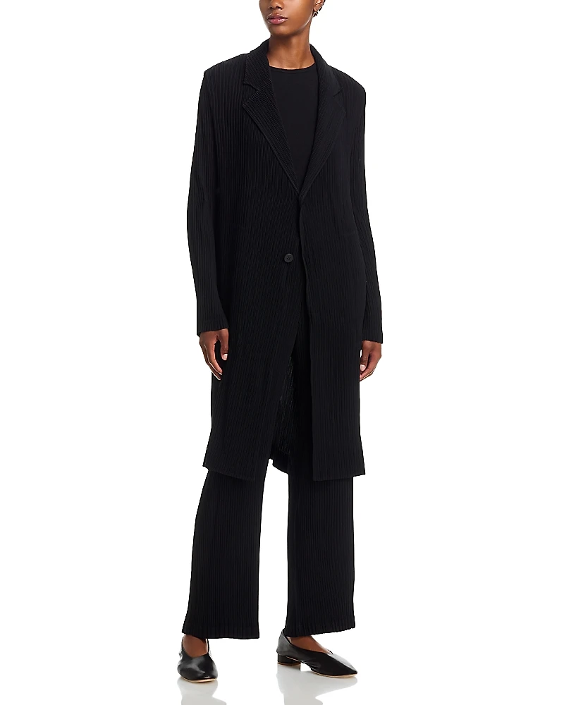 Issey Miyake Hatching Pleats Coat