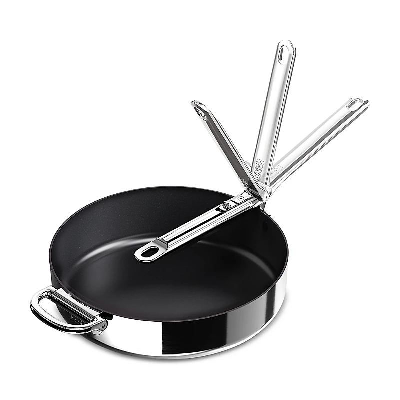 Joseph Joseph Space Steel Ceramic Nonstick Frying Pan with Folding Handle