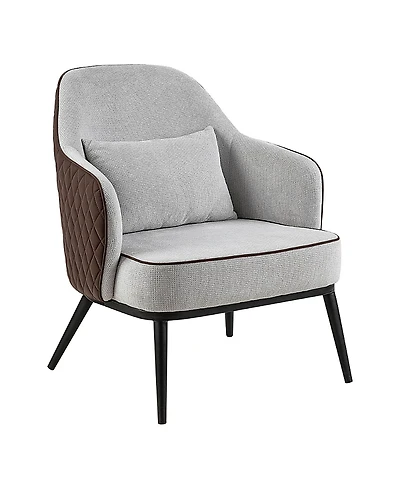 Furniture of America Watson Faux Leather Wingback Accent Chair