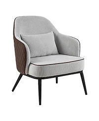 Furniture of America Watson Faux Leather Wingback Accent Chair