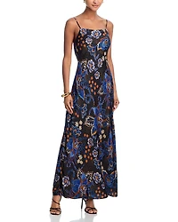Farm Rio Snakes Bouquet Maxi Slip Dress
