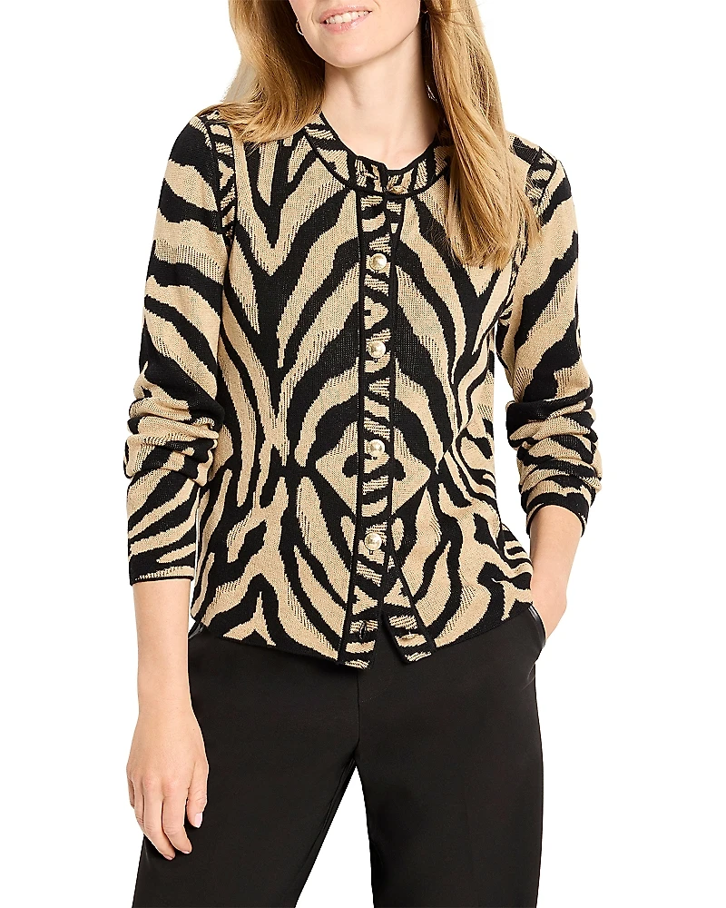 Nic+Zoe Animal Jacquard Cardigan