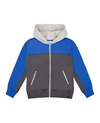 Deux par Unisex Color Blocked Zip Front Fleece Hoodie