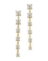 Bloomingdale's Fine Collection Diamond Flower Quad Cluster Graduated Linear Drop Earrings