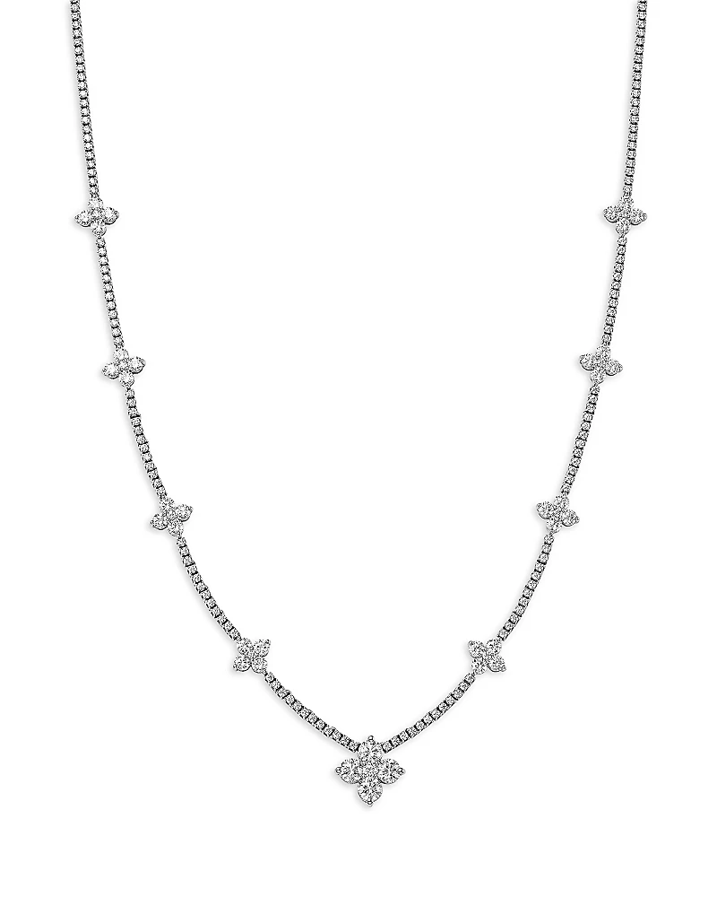 Bloomingdale's Fine Collection Luxe Collection Diamond Clover Station Necklace