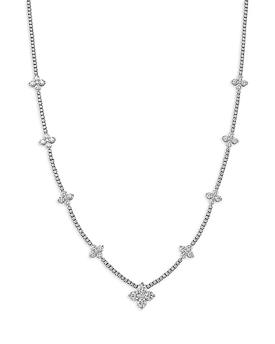 Bloomingdale's Fine Collection Luxe Collection Diamond Clover Station Necklace
