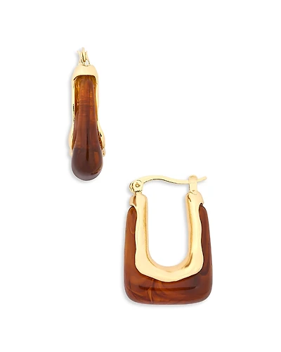 Aqua Resin Hoop Earrings - Exclusive