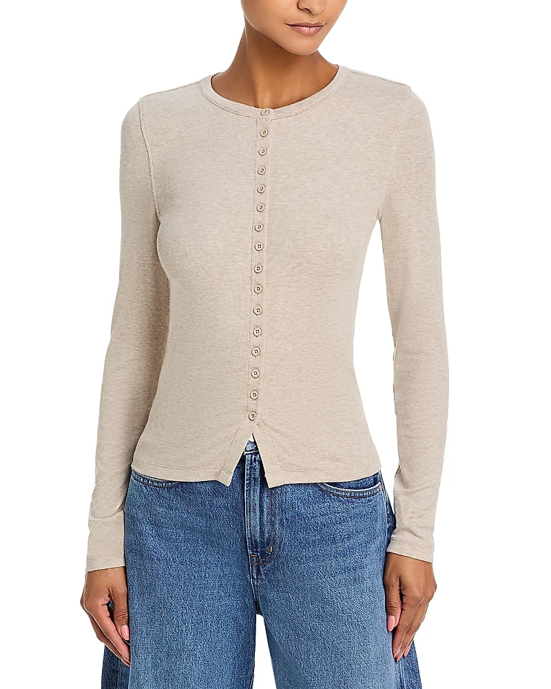 Frame The Rib Splay Cardigan Sweater