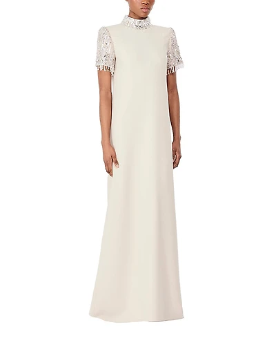 Jenny Packham Edie Sequin-Embellished High-Neck Maxi Dress
