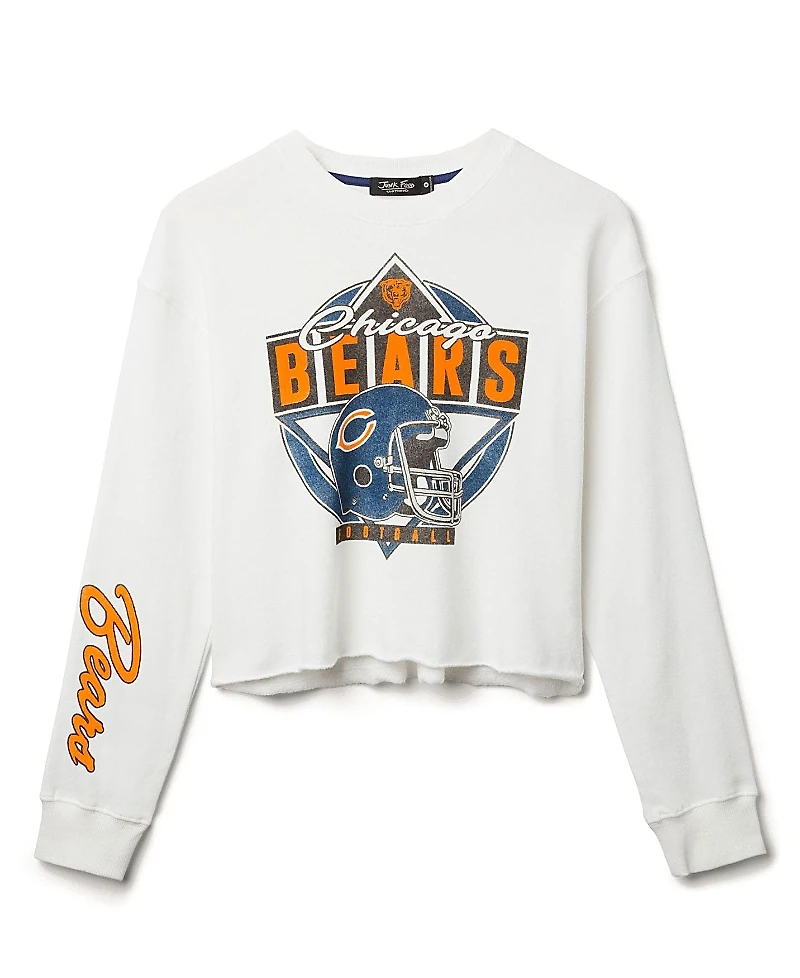 Junk Food Clothing Women's Nfl Chicago Bears Helmet Crop Fleece