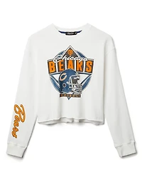Junk Food Clothing Women's Nfl Chicago Bears Helmet Crop Fleece
