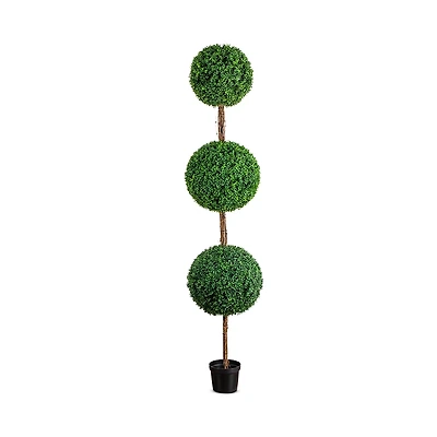 Nearly Natural 8' Uv Resistant Artificial Triple Ball Boxwood Topiary Tree