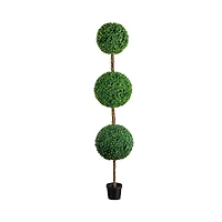 Nearly Natural 8' Uv Resistant Artificial Triple Ball Boxwood Topiary Tree