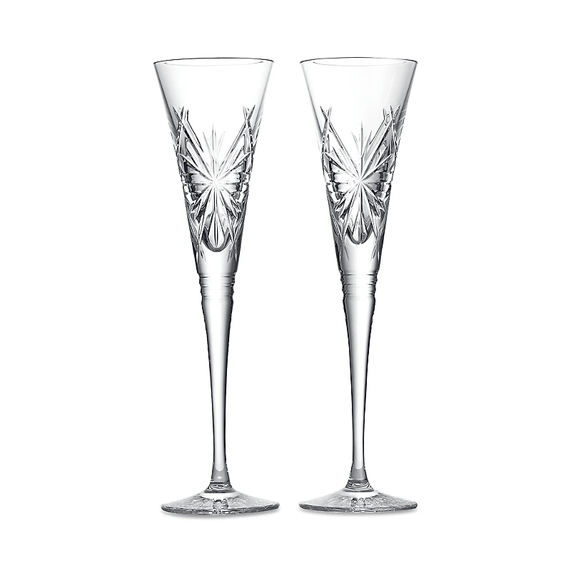 Waterford Winter Wonders Snowflakes Champagne Flutes, Set of 2