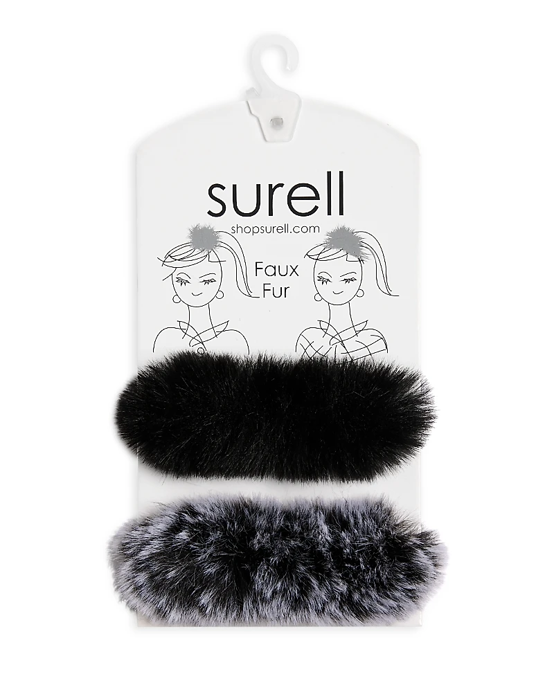 Surell Faux Fur Scrunchies, Set of 2