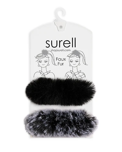 Surell Faux Fur Scrunchies, Set of 2