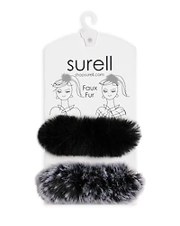 Surell Faux Fur Scrunchies, Set of 2