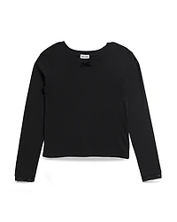 Splendid Girls' Faye Rib Lace Cuffed Long Sleeved Top - Big Kid