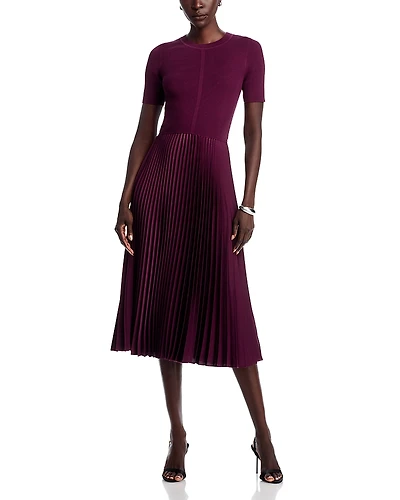 Boss Fadridi Plisse Skirt Midi Dress