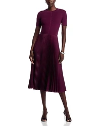 Boss Fadridi Plisse Skirt Midi Dress