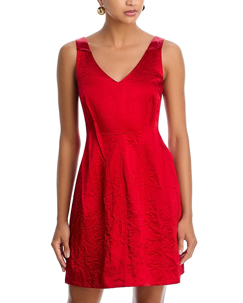 Jason Wu Collection Crushed Satin V Neck Dress
