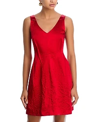 Jason Wu Collection Crushed Satin V Neck Dress