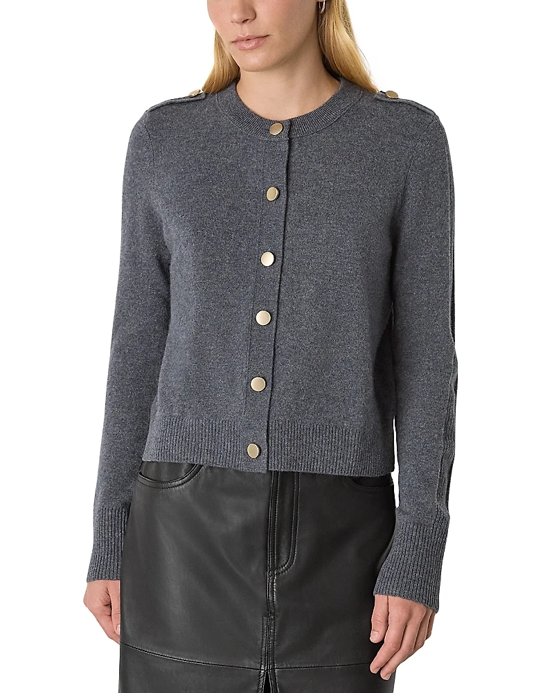 Whistles Military Crew Neck Cardigan