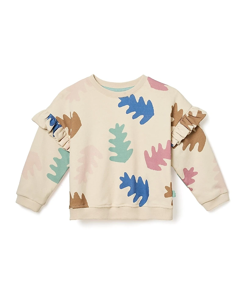 Mon Coeur Unisex Recycled Cotton Autumn Ruffle Sweatshirt - Baby, Little Kid