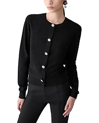 Carolina Herrera Floral Button Crewneck Cardigan