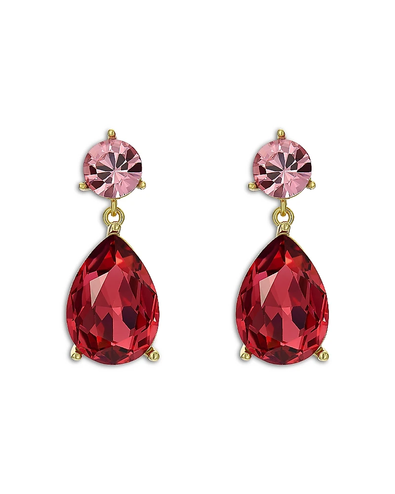 Ted Baker Contrasting Pink Crystal Drop Earrings