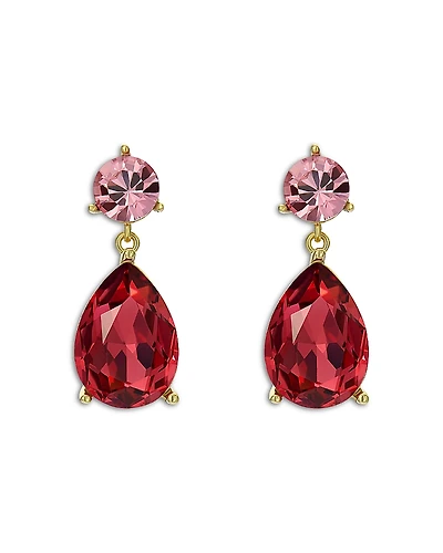 Ted Baker Contrasting Pink Crystal Drop Earrings