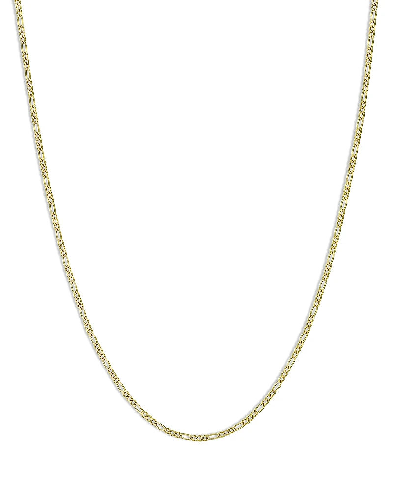 Zoe Lev 14K Yellow Gold Fine Figaro Link Chain Necklace, 18