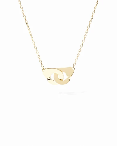 Dinh Van 18K Yellow Gold Menottes Dinh Van Small Handcuff Open Link Chain Pendant Necklace, 15.75-16.54