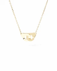 Dinh Van 18K Yellow Gold Menottes Dinh Van Small Handcuff Open Link Chain Pendant Necklace, 15.75-16.54