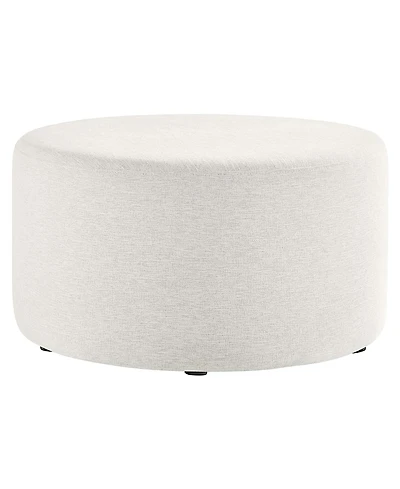 Modway Callum Large 29" Round Woven Heathered Fabric Upholstered Ottoman