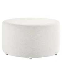 Modway Callum Large 29" Round Woven Heathered Fabric Upholstered Ottoman