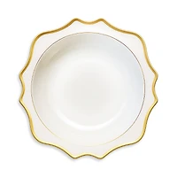 Anna Weatherley Antique White with Gold Salad Serving Bowl