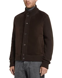 Zegna Oasi Cashmere & Suede Melange Shirt Jacket