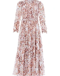 Needle & Thread Leopard Chiffon Smocked Ballerina Dress