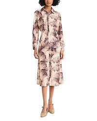 Luxely Long Sleeve Draped Shirt Dress