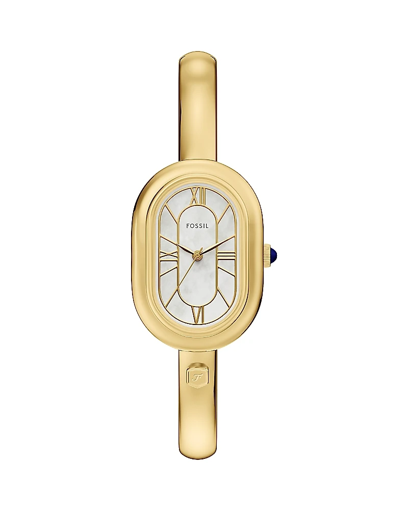 Fossil Sloan Three-Hand Gold-Tone Stainless Steel Bangle Watch, 25mm x 36mm